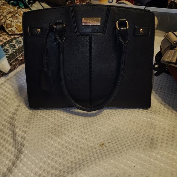 BCBG EUC PARIS BLACK MEDIUM DOUBLE HANDLE SATCHEL BAG.  LIKE NEW - Picture 1 of 7